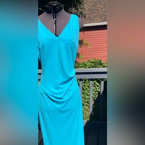 Nicole Miller One Shoulder Turquoise Dress